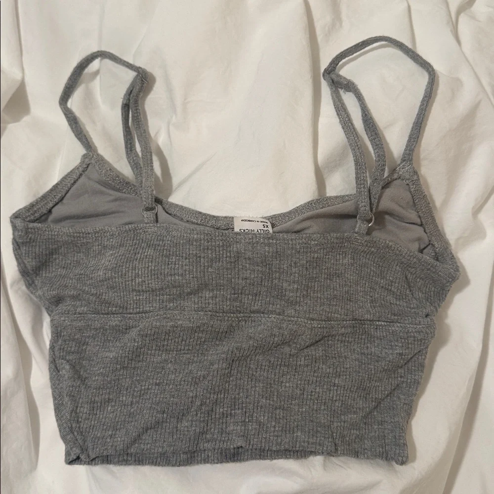 Gray Ribbed Crop tank - Picture 2 of 3
